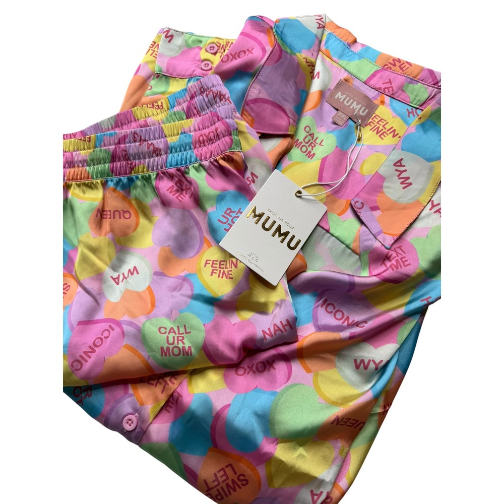 SMYM Show Me Your Mumu Pajama Set Pink Candy Crush Early Riser Women's Size XXL
